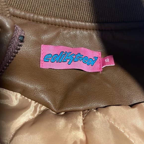 edikted chocolate brown leather jacket - Picture 3 of 7